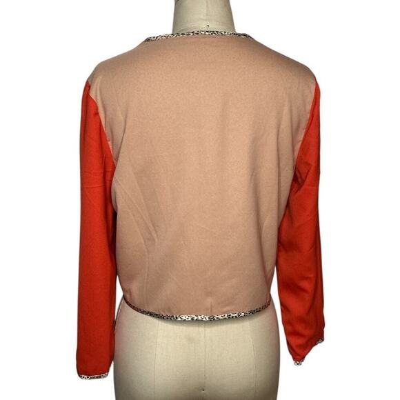 Billy by Flying Tomatoe Orange Tribal Ethnic Embroidery Long Sleeve Jacket Sz M - Picture 3 of 7